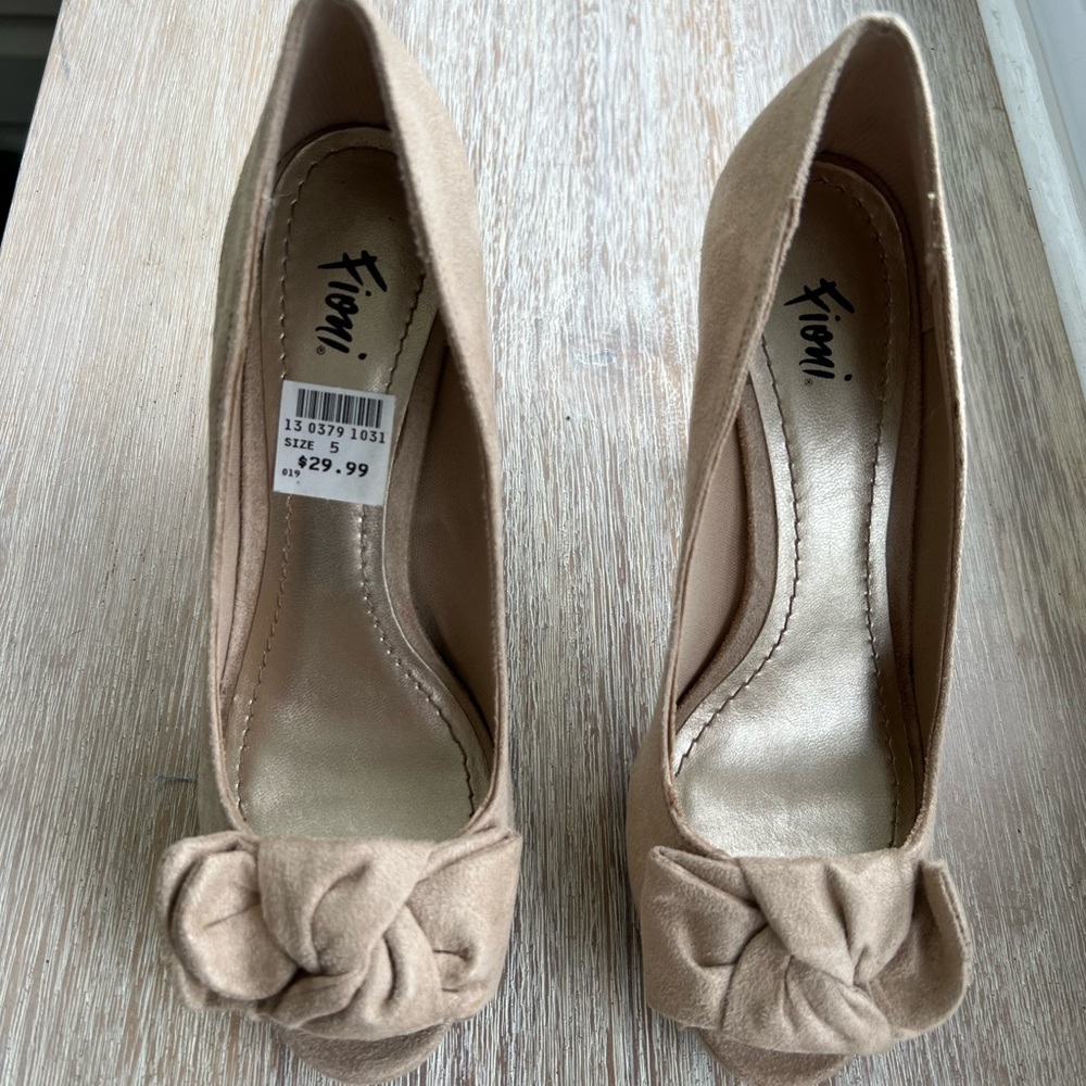 Nude Peep Toe Heels